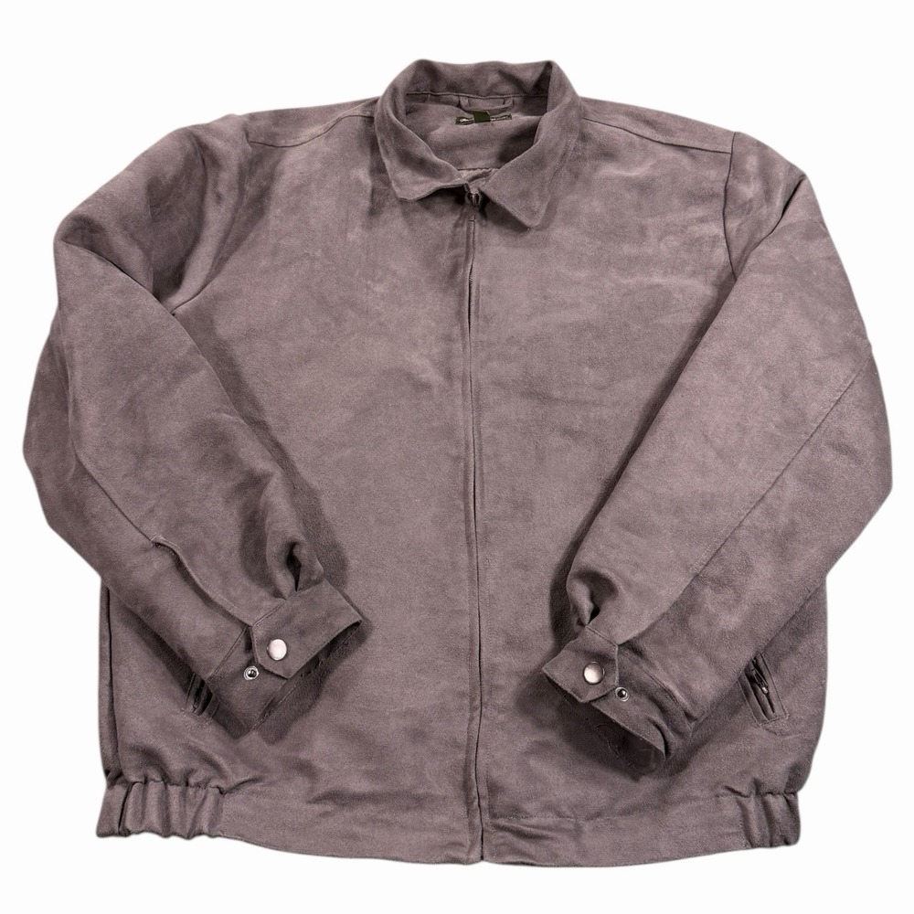 Vintage Norm Thompson Suede‎ Zip Up Lined Bomber Style Lightweight Jacket Size M